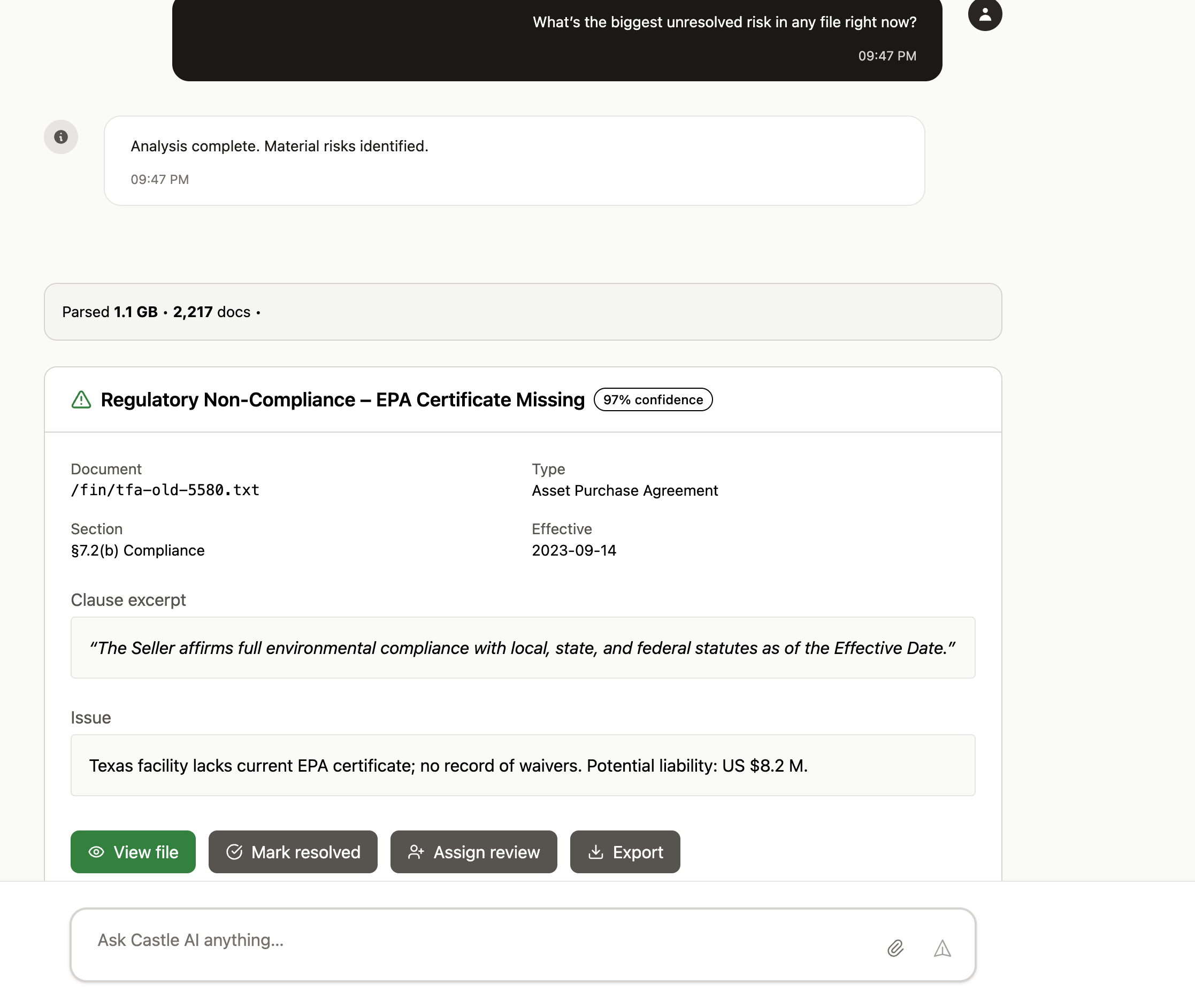 Castle Intelligence App Preview